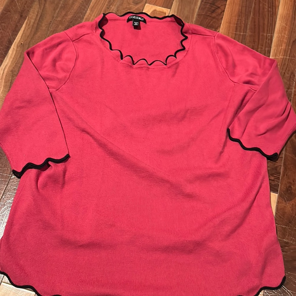 Stylish red and black top